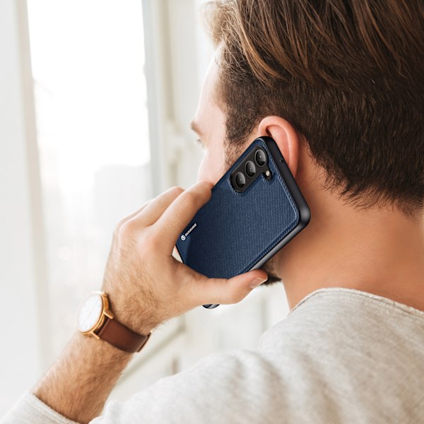Dux Ducis Fino blå fodral för Samsung Galaxy S23+ med silikonram