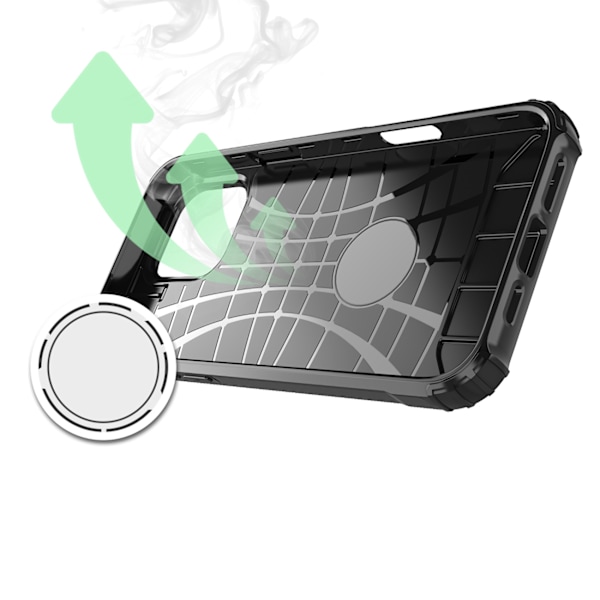 Beskyttende Hybrid Armor Cover til iPhone 16 Pro Max - Sort