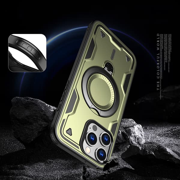 Hybrid Armor Fodral med MagSafe för iPhone 16 Pro - Grön