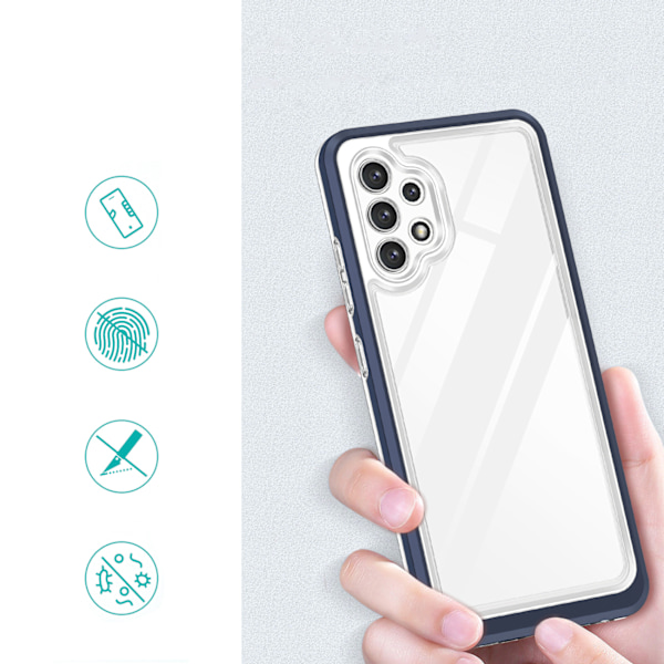 Klar 3-i-1 fodral för Samsung Galaxy A32 5G/ blått geléskydd med