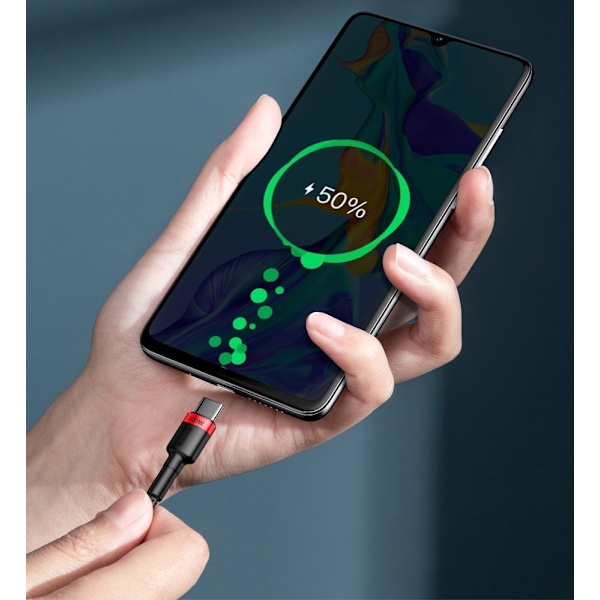 Baseus USB-C till USB-C Kabel 100W PD QC 5A 2m - Grå