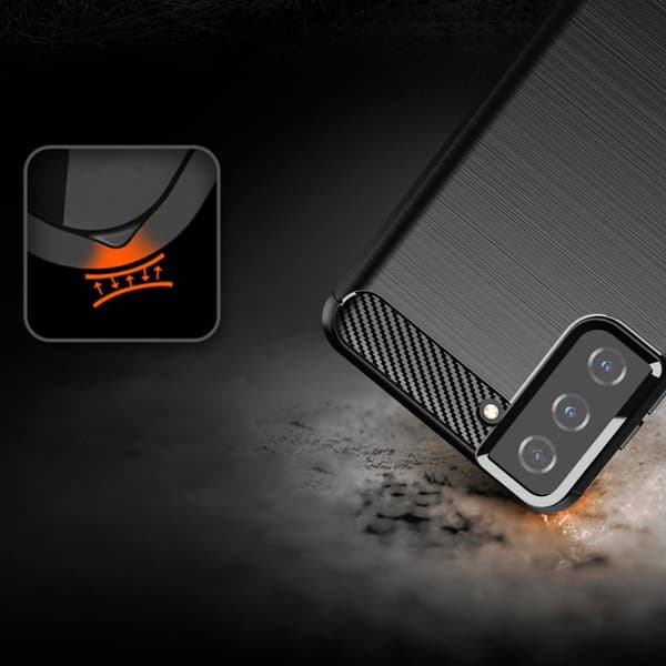 Elastiskt Kolfodral för Samsung Galaxy S21+ 5G/ Svart – Skyddand