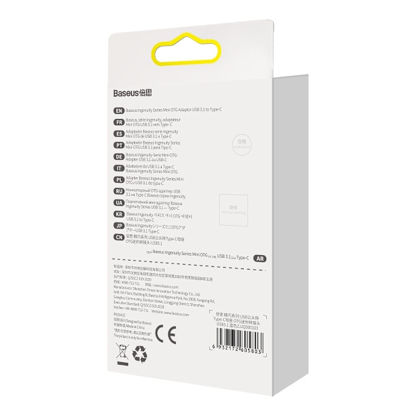 Baseus Ingenuity Mini Adapter USB 3.1 OTG till USB-C Blå (ZJJQ00
