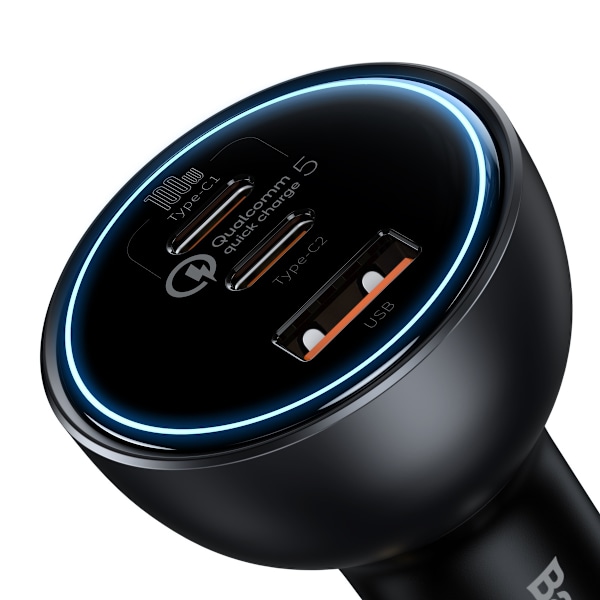 Baseus TZCCZM-0G USB-A/USB-C billaddare 160W PPS/QC 5/PD - Grå