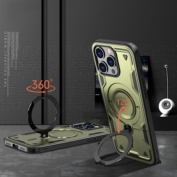 Hybrid Armor Skal med MagSafe för iPhone 16 Pro Max - Grön