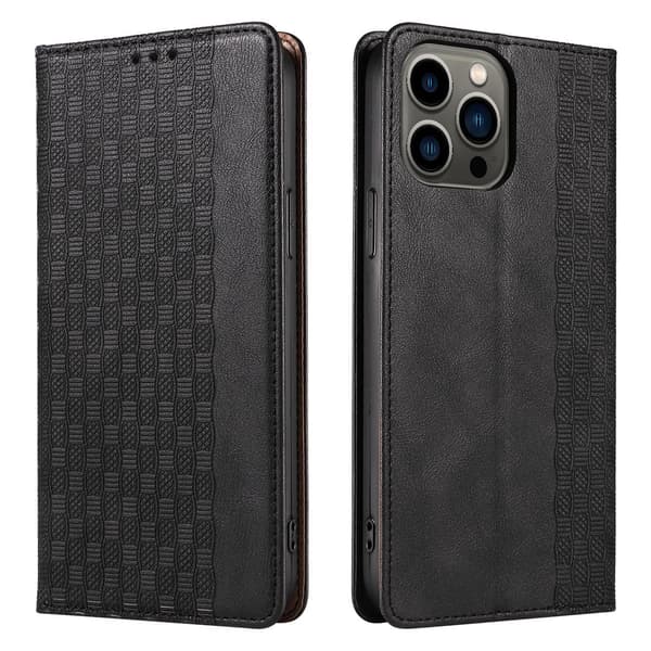 Magnetisk Plånboksfodral med Rem för iPhone 12 Pro Max - Svart