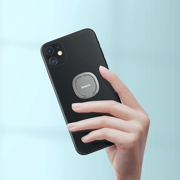Baseus Ultrathin Självhäftande Ringstativ för Mobiltelefon Silve