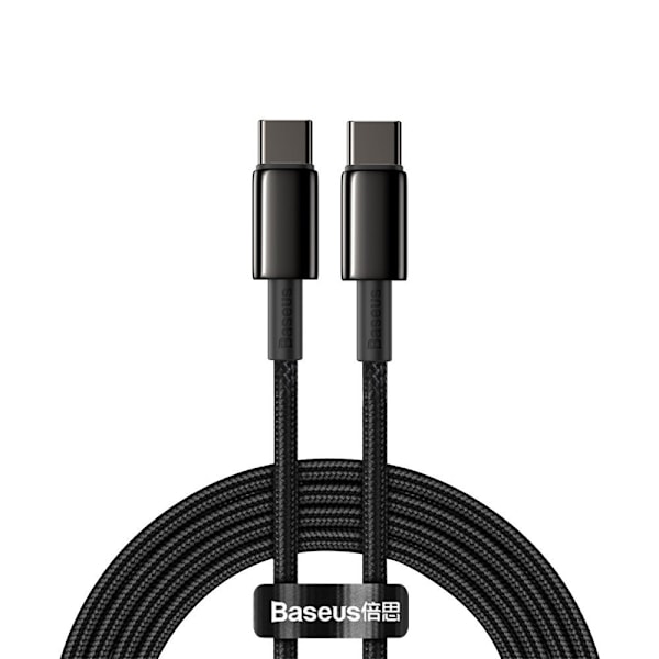 Baseus USB-C till USB-C Kabel 2m 100W 5A PD QC – Svart
