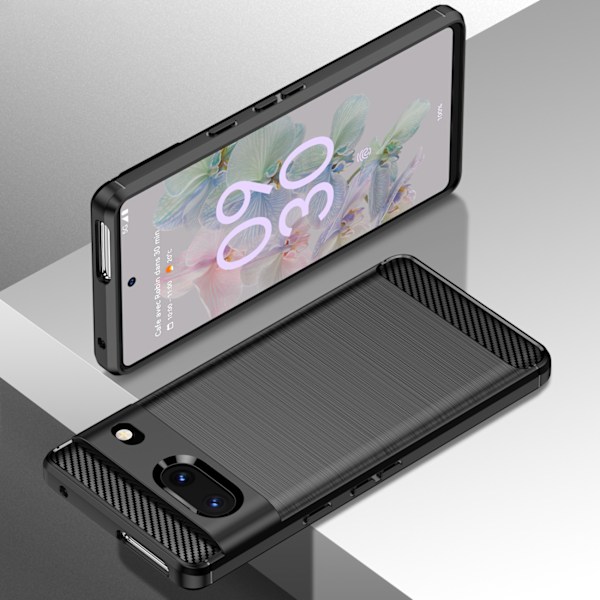 Elastiskt Svart Kolfiberfodral För Google Pixel 7
