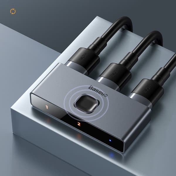 Baseus dubbelriktad HDMI-splitter/switch/ 2x HDMI 4K / 30 Hz/ gr
