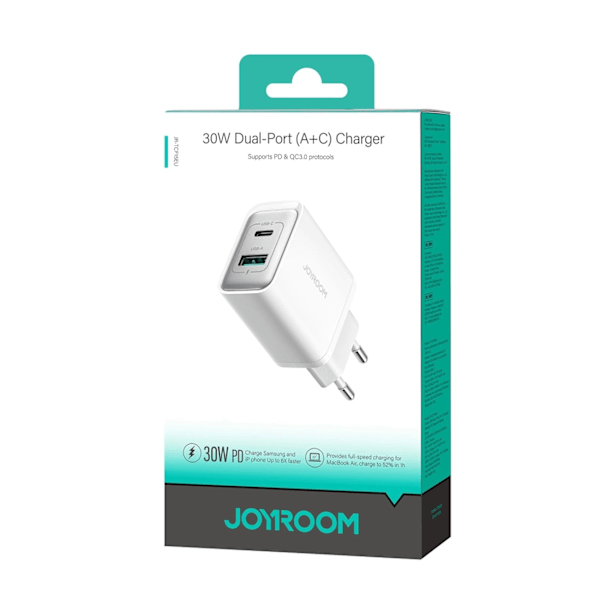 Joyroom JR-TCF15 Väggladdare USB-C/USB-A 30W Vit