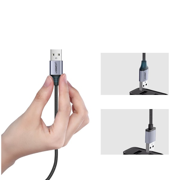 Ugreen US290 60146 USB-A / micro USB-kabel 2.4A 1m Grå