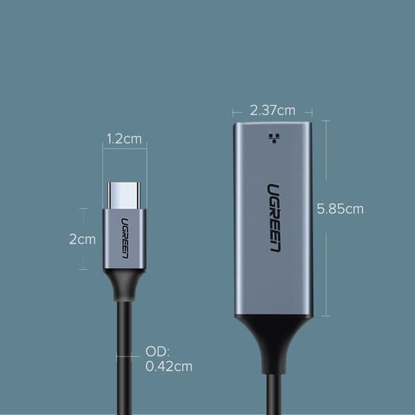 Ugreen Externt Nätverkskort RJ45 - USB Typ C (1000 Mbps/1 Gbps)