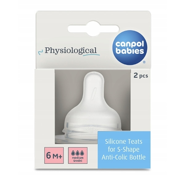 Canpol Babies S-form Silikon Napp för Flaska Medium/ 2-Pack