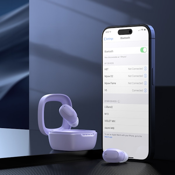 Choetech MEMS Trådlösa TWS Bluetooth 5.3 Hörlurar – Lila