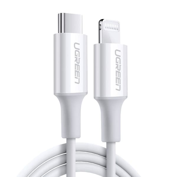 Ugreen MFi USB-C till Lightning-kabel/ 20W/ 3A/ 0/25 m/ vit (US1