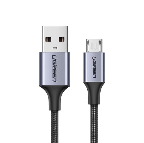 Ugreen US290 60146 USB-A / micro USB-kabel 2.4A 1m Grå