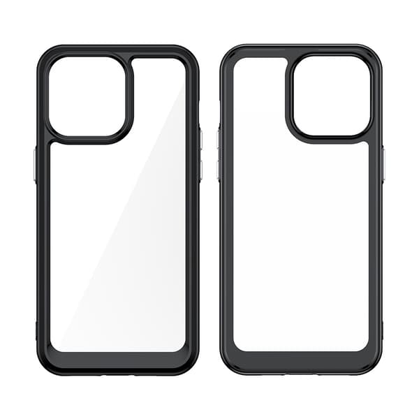Förstärkt fodral med flexibel ram för iPhone 15 Pro Outer Space