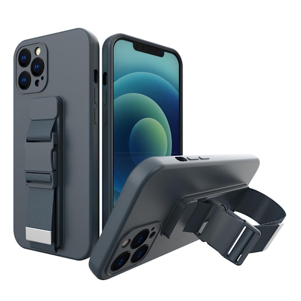 Skyddande Geléetui med Repkedjeväska för iPhone XR - Marinblå