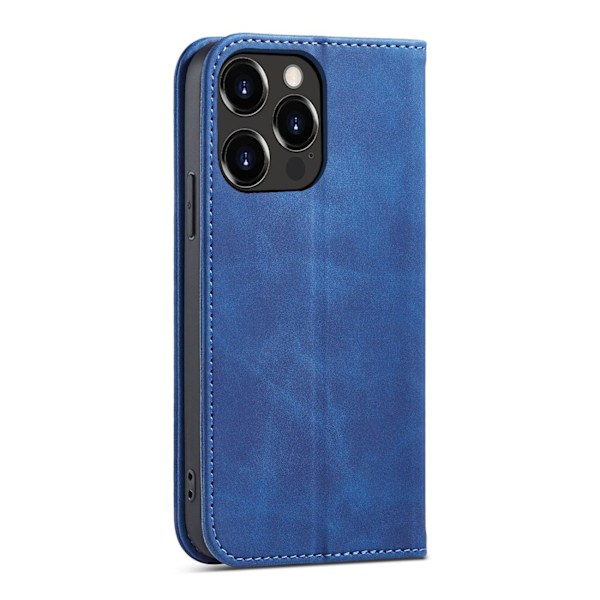 Magnetiskt Lyxfodral för iPhone 13 Pro: Blå Wallet Ställ Funktio