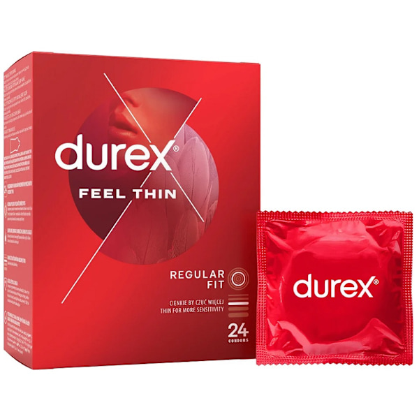Durex Feel Thin Klassiska Tunna Latexkondomer/ 24 Stycken