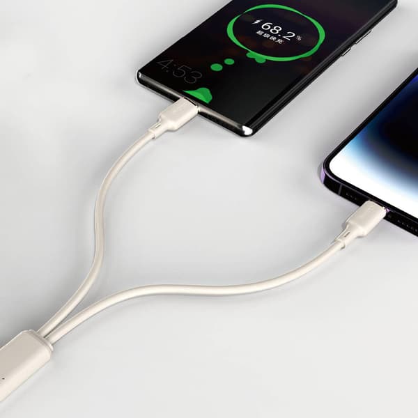 Kombinationskabel Dudao L7SF 2-i-1 USB-C och Lightning 100W 1.2m
