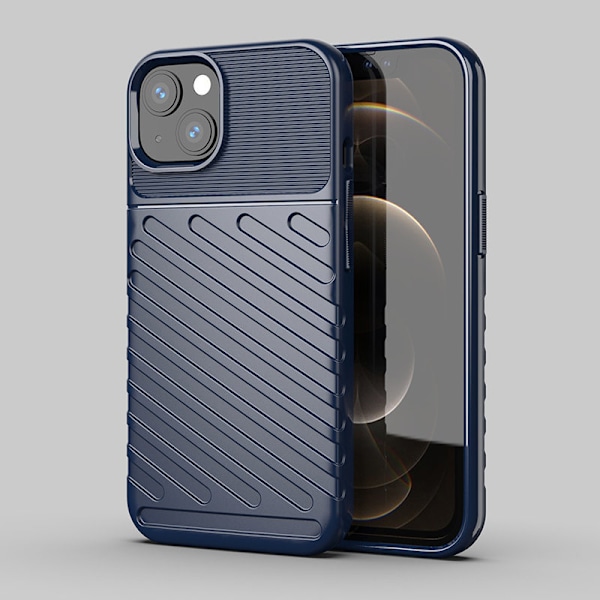 Blixtskydd Flexibelt Pansarskal Fodral för iPhone 13 Mini Blå