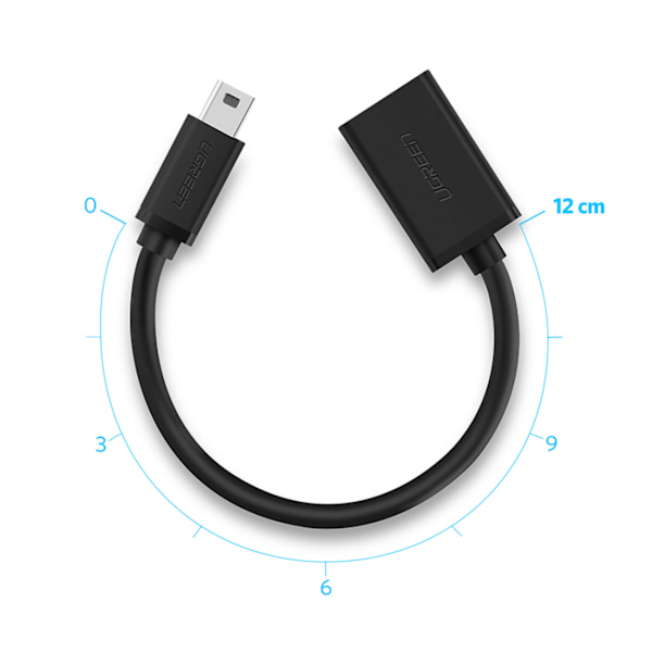 Ugreen US249 Adapter Mini USB-B till USB-A OTG 10 cm - Grå