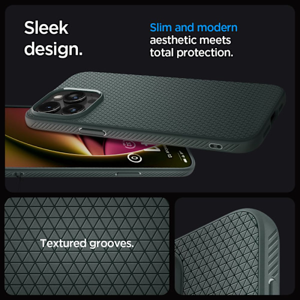 Spigen Liquid Air Skal för iPhone 15 Pro Max - Mörkgrön
