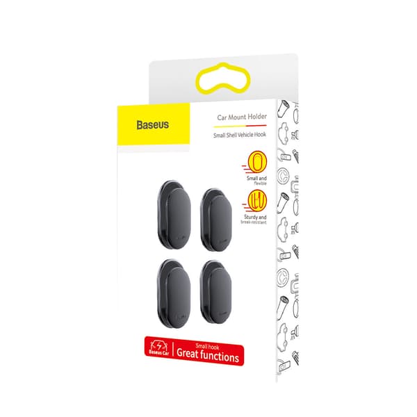 Baseus Små Skall Väggkrokar för Bil/ Hem och Garage - 4-pack Sva