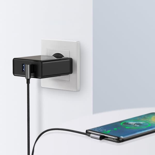 Ugreen Vinklad USB-kabel till USB Typ C Quick Charge 3.0 QC3.0 3