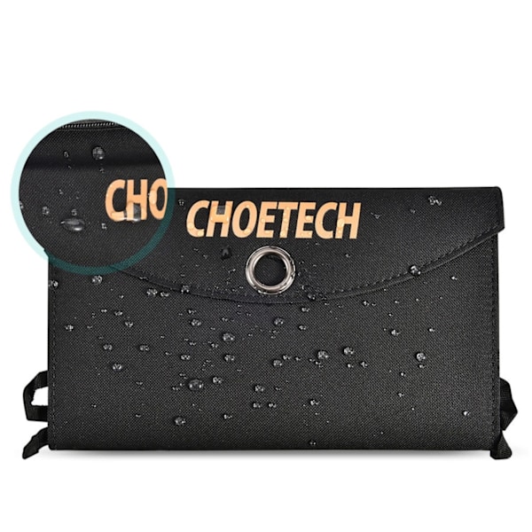 Choetech 19W Solcellsladdare SC001 Dubbel USB-A Port - Svart