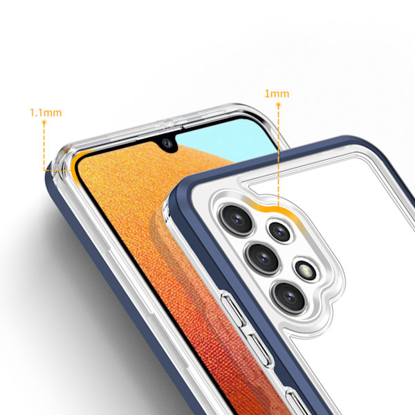 Klar 3-i-1 fodral för Samsung Galaxy A32 5G/ blått geléskydd med