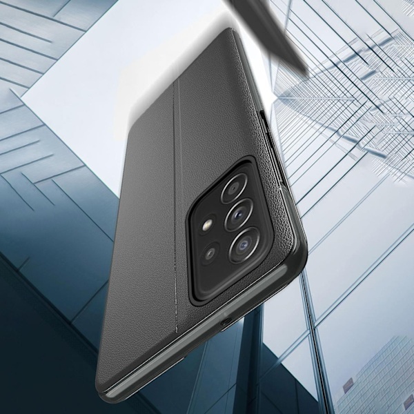 Samsung Galaxy A73 Blå Eco Läder Fodral med Stativ och Flip Funk