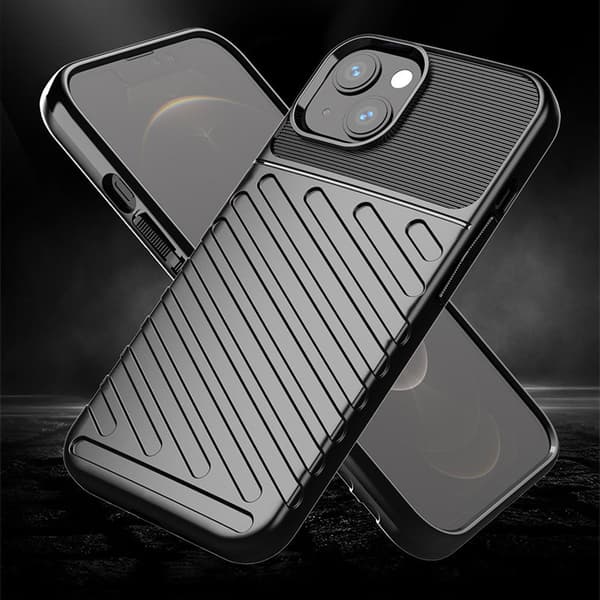 Blixtskydd Flexibelt Pansarskal Fodral för iPhone 13 Mini Blå