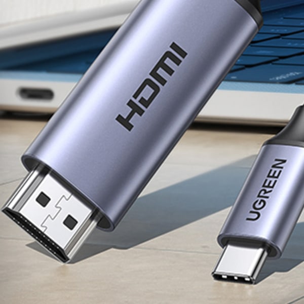 USB-C till HDMI 2.1 Kabel/ 8K 60Hz/ 1.5m/ Ugreen CM565 - Grå
