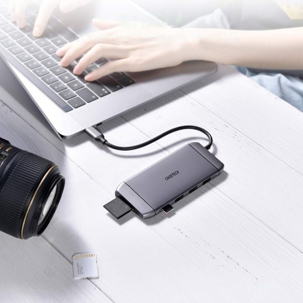 Choetech 9-i-1 Multifunktionell USB Typ-C Hub - 3x USB 3.2 Gen 1