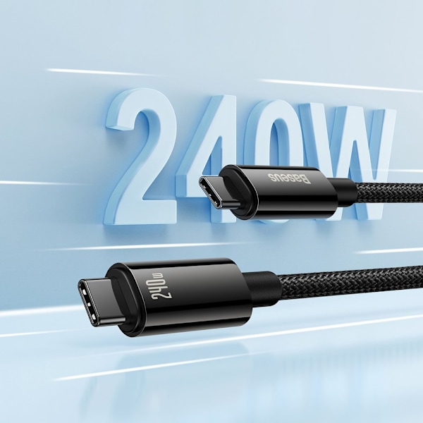 Baseus CAWJ040001 USB-C till USB-C Kabel 240W 480Mb/s 1m - Svart