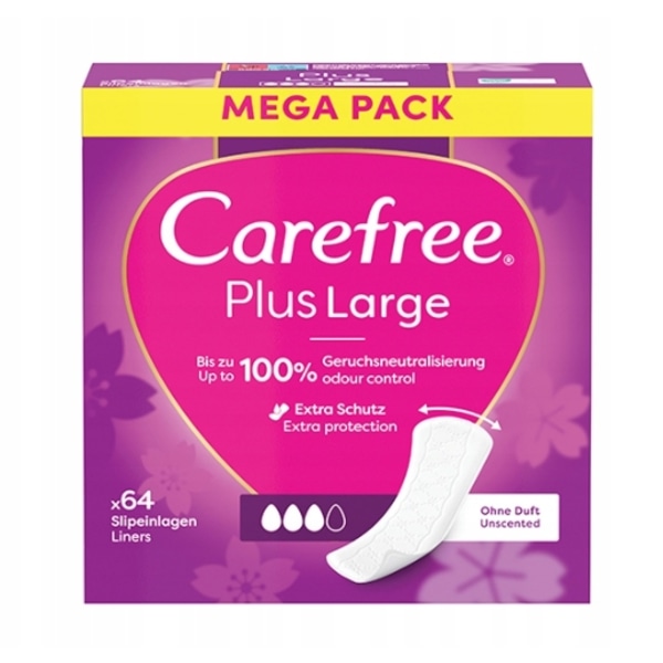 Naturliga Carefree Plus Light Scent/ 64-pack - Vardaglig fräschh