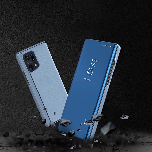Oppo Find X5 Pro Svart Flipfodral med Clear View-funktion