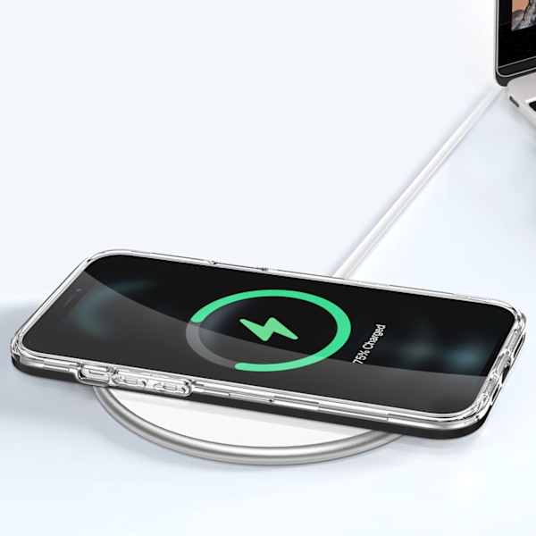 Transparent 3-i-1 fodral för iPhone 12 Pro Max med svart ram