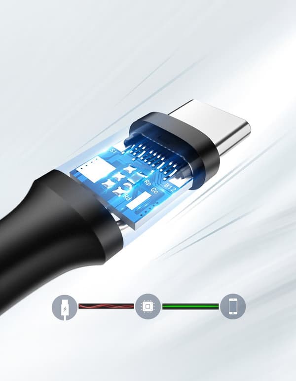 Ugreen US287 60118 USB-A / USB-C Kabel/ 3A/ 2m/ Svart