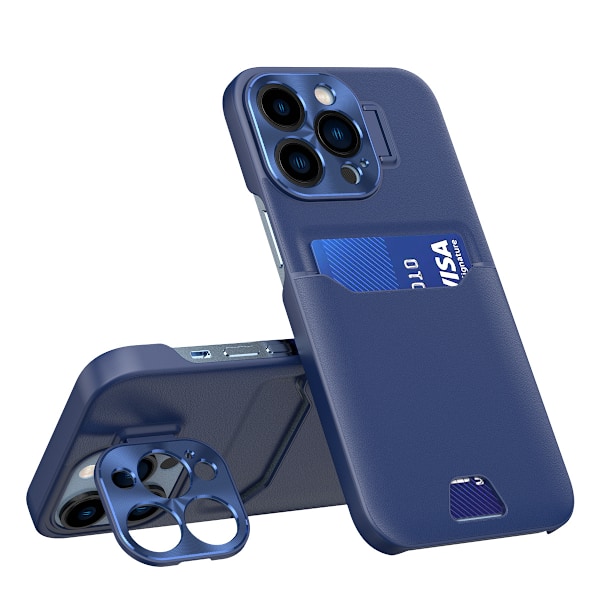 Läderfodral Ställ Etui för iPhone 14 Pro Max Plånboksfodral med