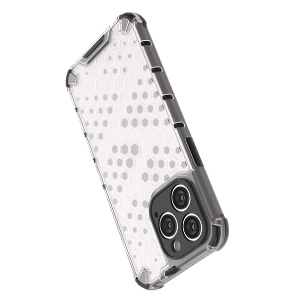 Skyddande Hybridfodral Honeycomb till iPhone 14 Pro Max - Svart