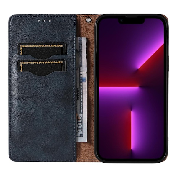 Magnet Skyddfodral för iPhone 12 Pro Blå Plånbok med Mini-rem