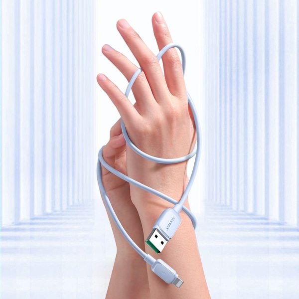 Joyroom Multi-Color Lightning/USB-A Kabel 2.4A/ 1/2m - Blå