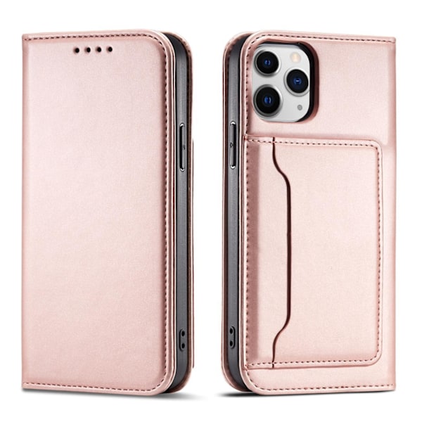 Magnetiskt Kortfodral för iPhone 12 Pro - Rosa Plånboksfodral me