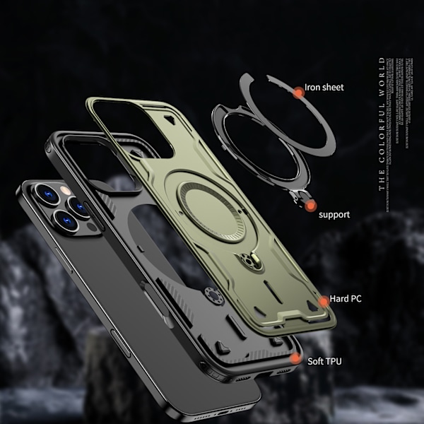 Hybrid Armor Skal med MagSafe för iPhone 16 Pro Max - Grön