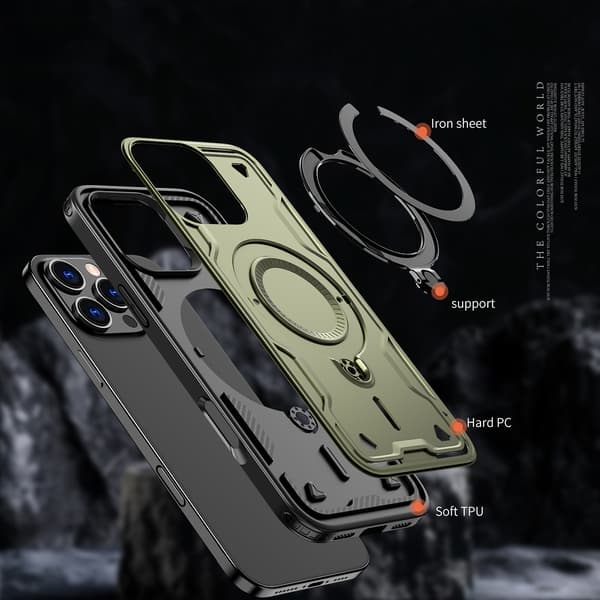 Hybrid Armor Trendy Cover med MagSafe til iPhone 16 Pro Max - Grøn
