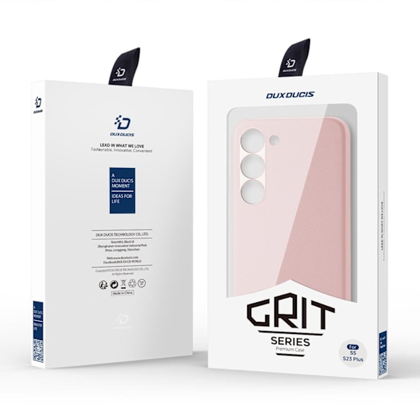 Elegant Samsung Galaxy S23+ Fodral i Konstläder Rödvitt | Dux Du